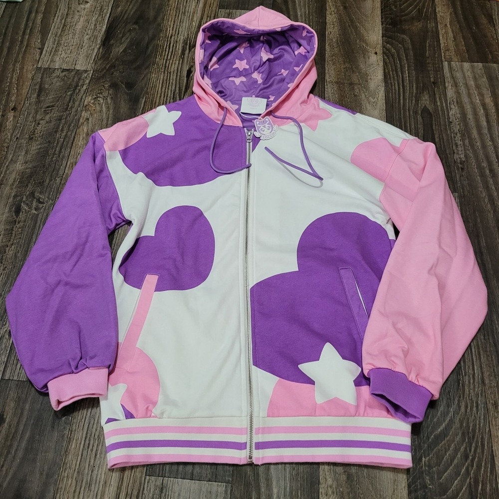 Aphmau Meemeows hoodie Medium Purple And Pink Hearts Stars Streamer Gear